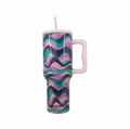 Pink Purple Green Swirl 38oz Tumbler